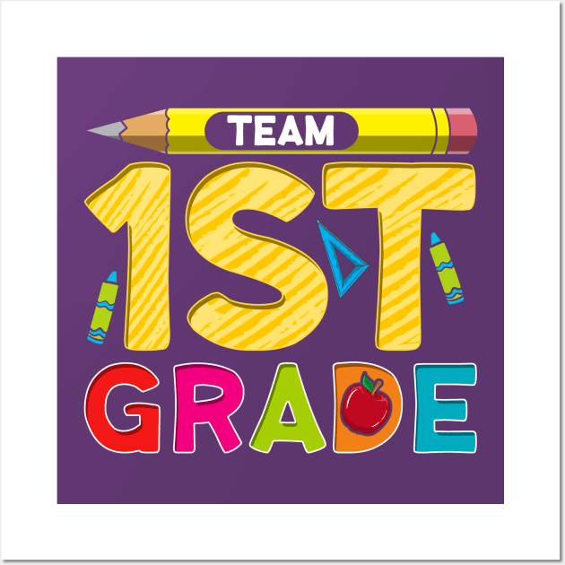 Team First Grade! 1st Grader Gift Wall Art by Jamrock Designs